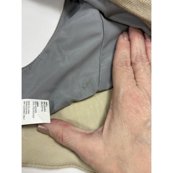 We Love Leather Doma Vest Cream Small Scarf Neck Zipper Accents - Picture 15 of 16